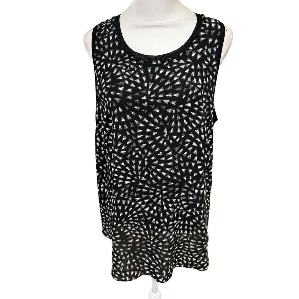Mossimo Womens Tank Top, Black and White, XL, Geometric Print - Picture 2 of 6
